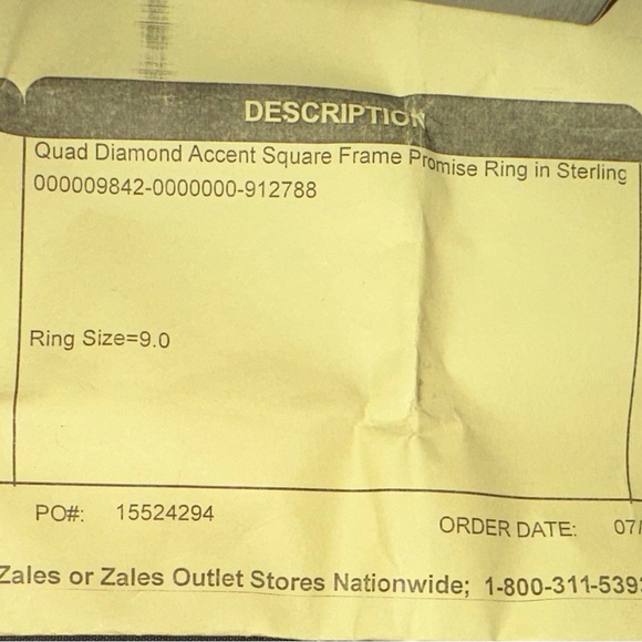 Zales sterling silver quad promise ring. NWT size 9 - Picture 7 of 9